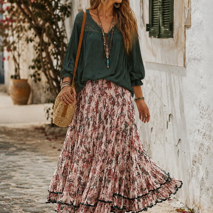 Ethereal Flow Crinkle Skirt Double Frill