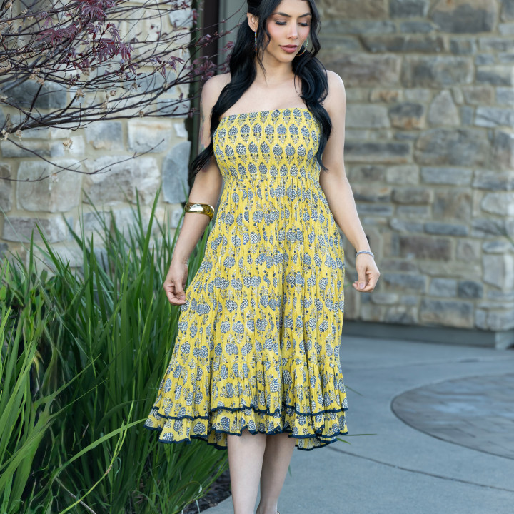 Ethereal Flow Crinkle Convertible Dress/Skirt Double Frill