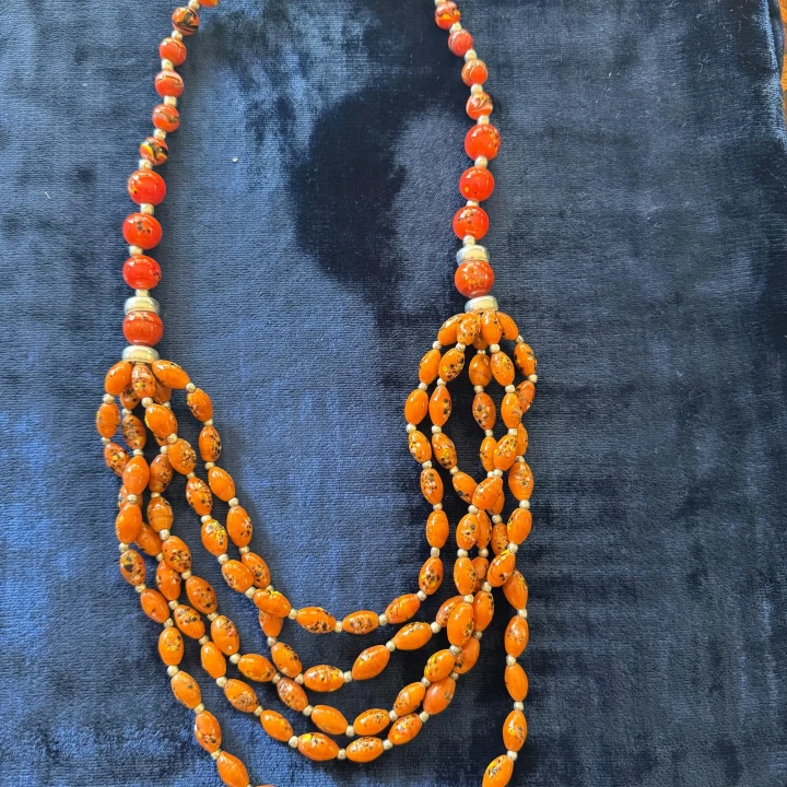 Vintage Multi-Strand Glass Beaded Necklace