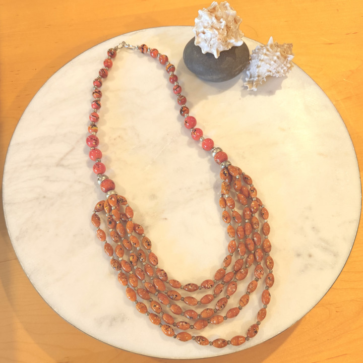 Vintage Multi-Strand Glass Beaded Necklace