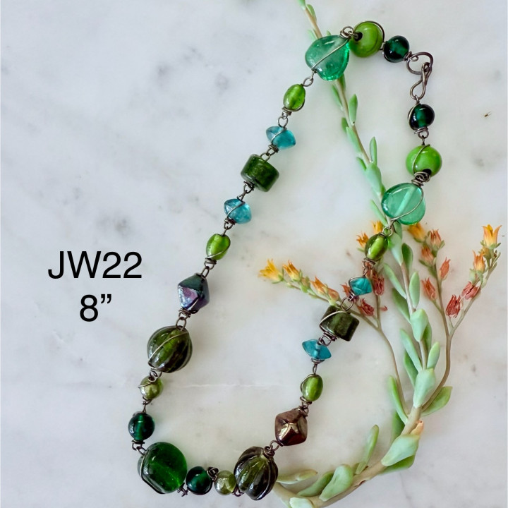 Colorful Handmade Glass Beaded Necklace