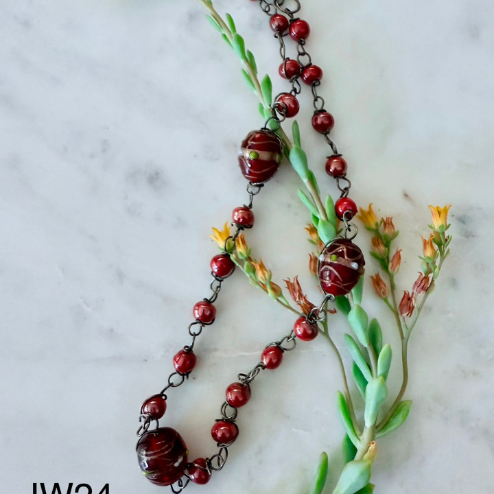 Colorful Handmade Glass Beaded Necklace