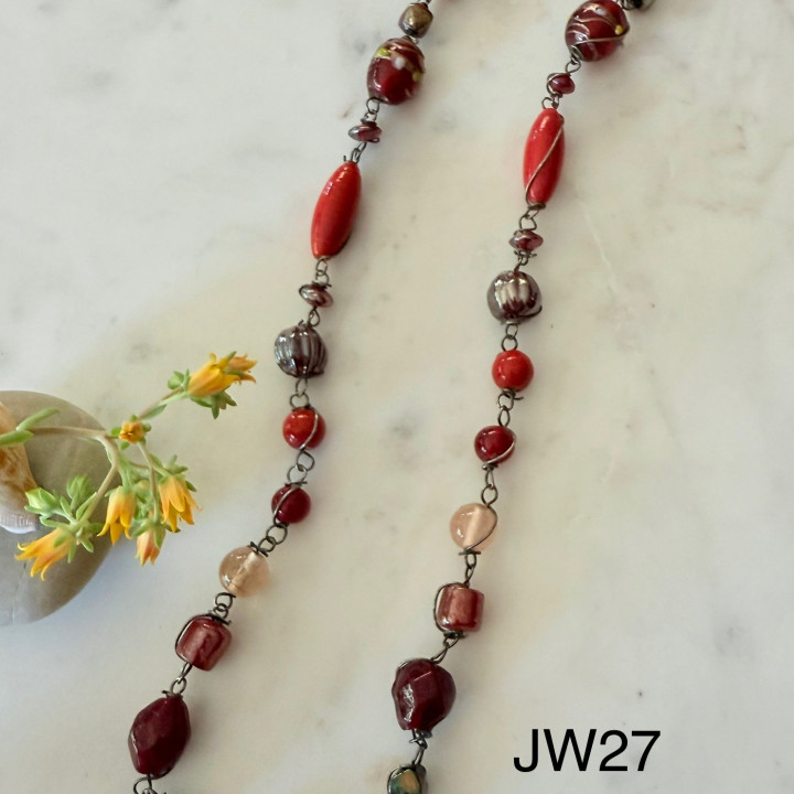 Colorful Handmade Glass Beaded Necklace