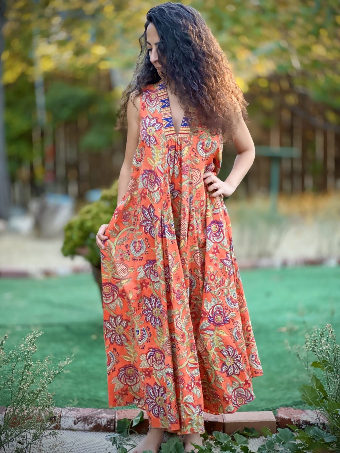 Palm Sleeveless Maxi